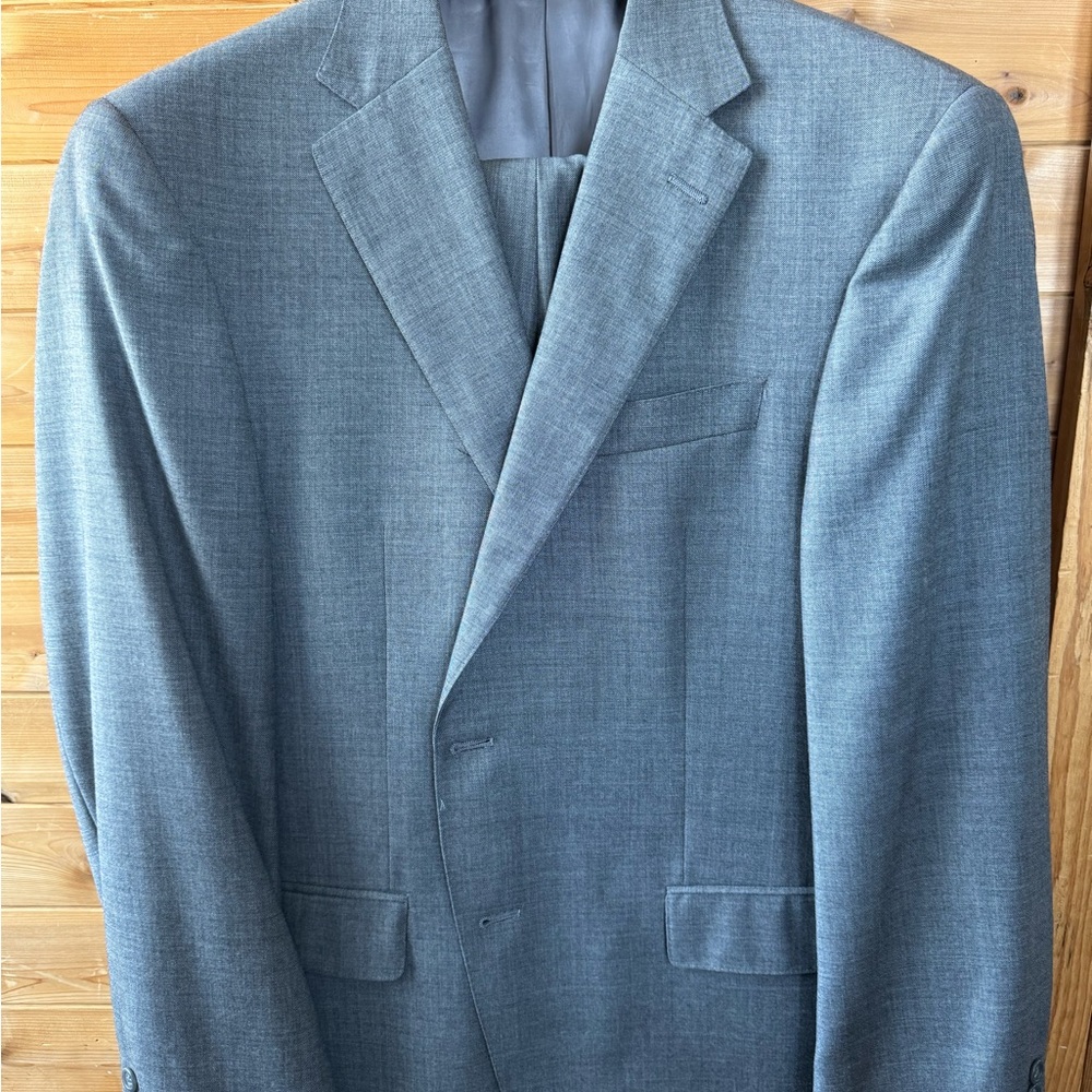 Hart Schaffner Marx Solid Gray Suit 44r pants 40x30
